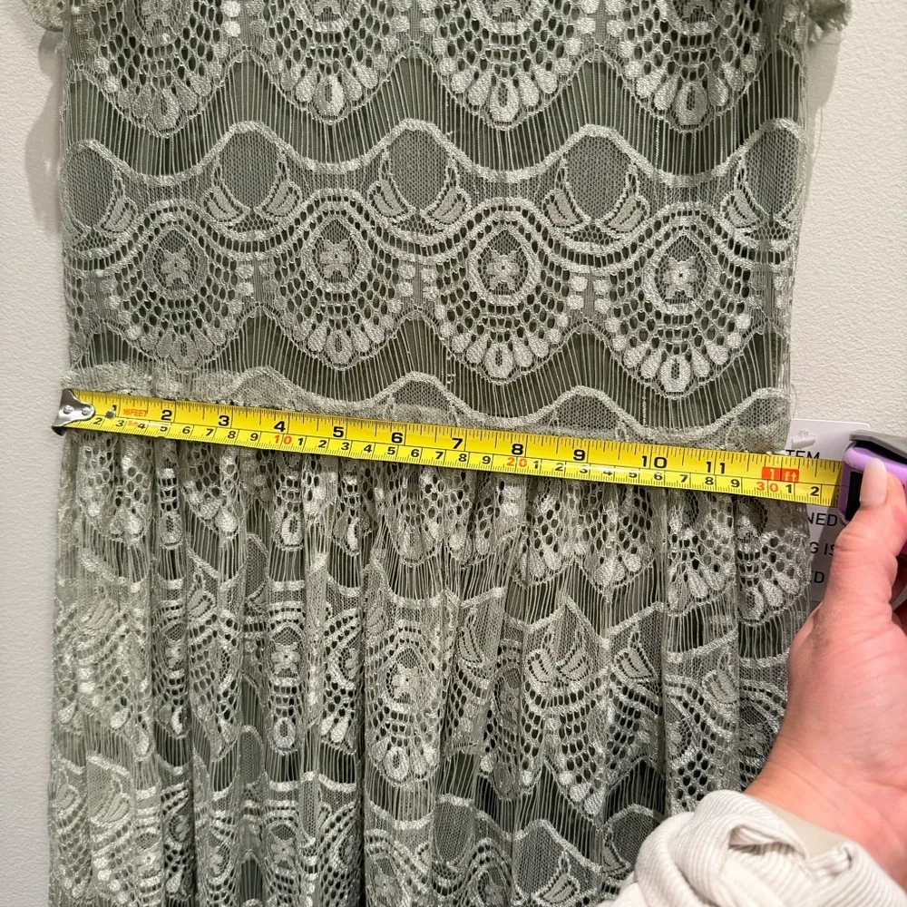 NWT- Mia Joy Size 8 Green Lace Kids Maxi Dress